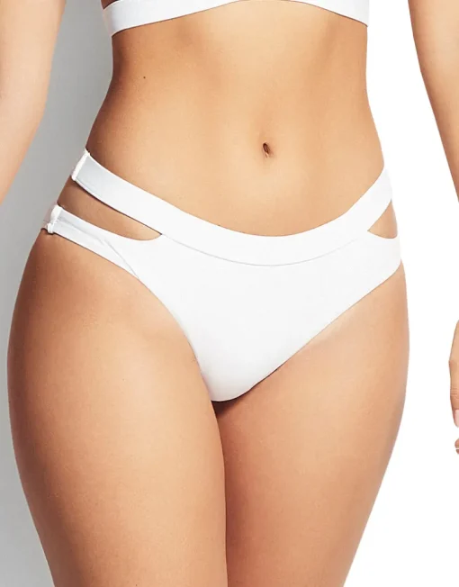 Active Split Band Hipster Bikini Bottom - White