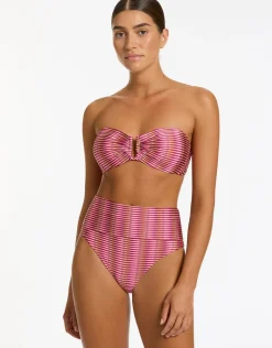 Alessia Geo Fold Down Bikini Pant - Peony
