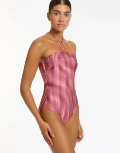 Alessia Geo Halter Swimsuit - Peony