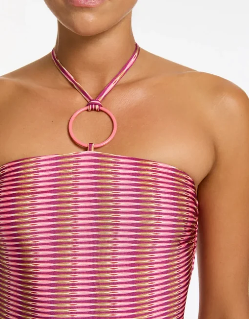 Alessia Geo Halter Swimsuit - Peony