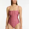 Alessia Geo Minimal Tank Swimsuit - Peony