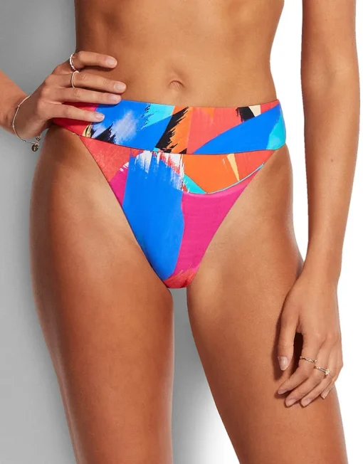 Arthouse Banded Hi Rise Bikini Pant - Chilli Red
