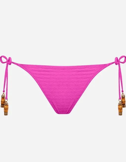 Bamboo Solids Tie Side Bikini Pant - Intense Pink