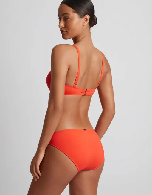 Beach Club Solids Macrame Ring OTS Bikini Top - Persimmon