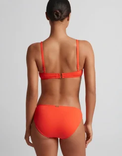 Beach Club Solids Macrame Ring OTS Bikini Top - Persimmon