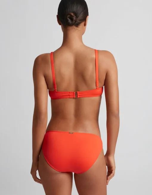 Beach Club Solids Macrame Ring OTS Bikini Top - Persimmon