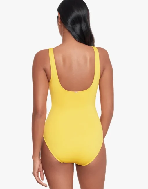 Beach Club Solids Ring Front Swimsuit - Yellow
