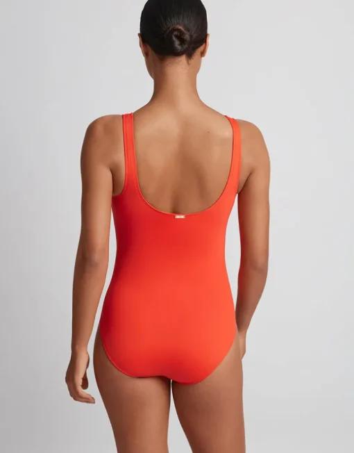 Beach Club Solids Ring OTS Swimsuit - Persimmon