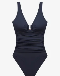 Beach Club Solids Ring OTS Underwired Swimsuit - Dark Navy