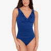 Beach Club Solids Ruffle Swimsuit - Sapphire