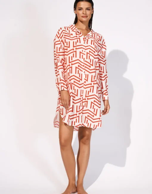 Beach Shirt - White Flame