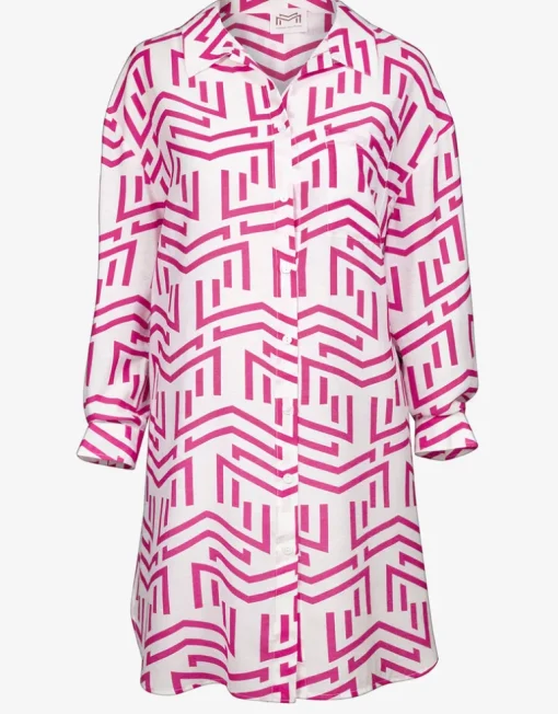 Beach Shirt - White Violet