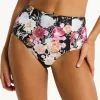 Belle Panelled High Waist Bikini Pant - Black