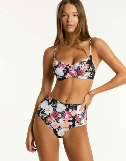 Belle Panelled High Waist Bikini Pant - Black