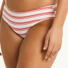 Biarritz Mid Bikini Pant - White and Red Stripe