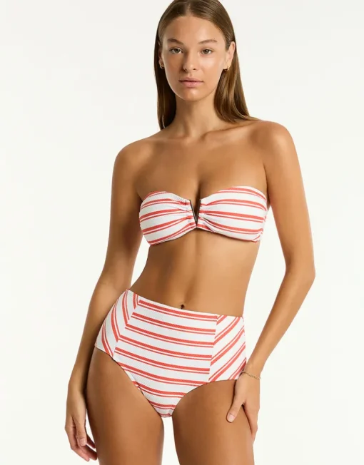 Biarritz V Bar Bandeau Bikini Top - Flame