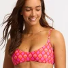 Birds of Paradise Bralette Bikini Top - Chilli Red