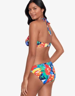 Bold Abstract Floral V Wire Bandeau Bikini Top