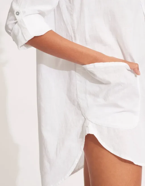 Boyfriend Beach Shirt - White