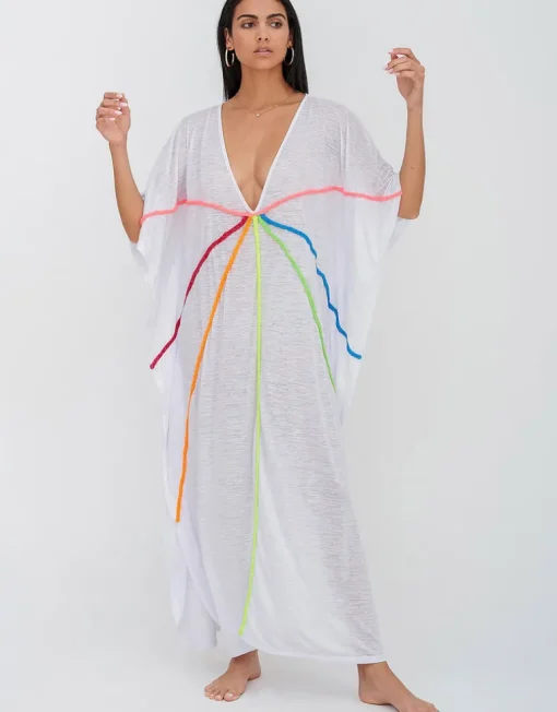 Braided Front Kaftan - White