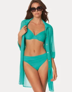 Ceylan Gathered Bikini Pant - Aqua