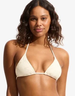 Chiara Slide Tri Bikini Top - Ecru