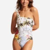 Coast to Coast One Shoulder Swimsuit - Powder Blue
