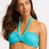 Collective Halter Bandeau Bikini Top - Atoll Blue