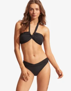 Collective Halter Bandeau Bikini Top - Black