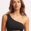 Collective One Shoulder Bikini Top - Black