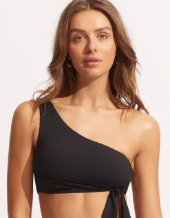 Collective One Shoulder Bikini Top - Black