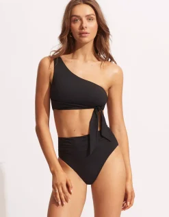 Collective One Shoulder Bikini Top - Black