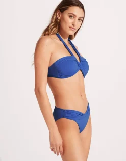 Collective Twist Band Hipster Bikini Pant - Azure