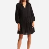 Corsica Embroidery Tier Dress - Black