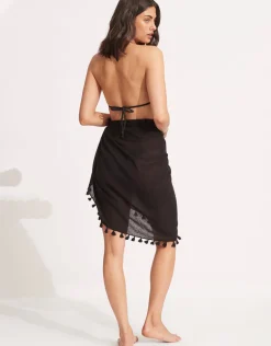Cotton Gauze Sarong - Black