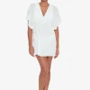 Crinkle Tunic Beach Dress - White