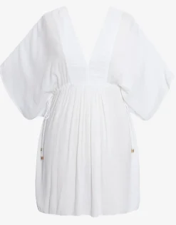Crinkle Tunic Beach Dress - White