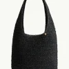 Crochet Slouch Beach Bag - Black