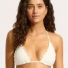 Daydreamer Slide Tri Bikini Top - Vanilla