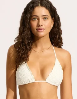 Daydreamer Slide Tri Bikini Top - Vanilla