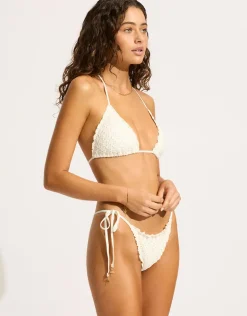 Daydreamer Slide Tri Bikini Top - Vanilla