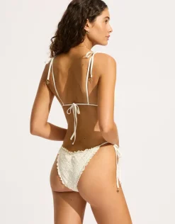 Daydreamer Slide Tri Bikini Top - Vanilla