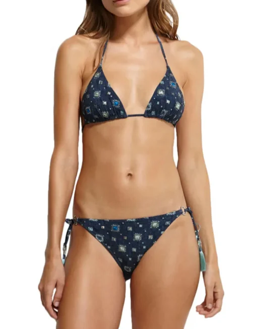 Denim Cues Ring Tie Bikini Pant
