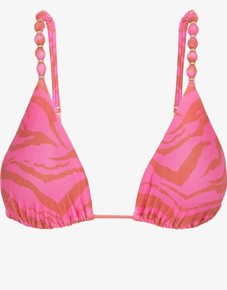 Diani Beads Parallel Tri Bikini Top - Pink