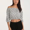 Elvira Top - White Navy