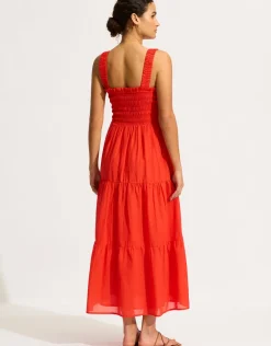 Faithful Midi Dress - Flame