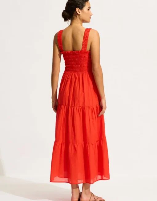 Faithful Midi Dress - Flame