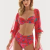 Floreale Ruched Underwired Bikini Set - Pink