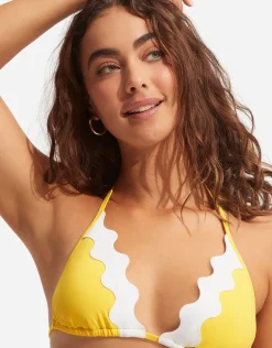 Gia Ric Rac Slide Tri Bikini Top - Citron