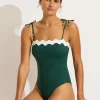 Gia Ric Rac Swimsuit - Evergreen